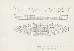 140 Alaska - umiak della Costa Occidentale - King Island - schema dell'intelaiatura - TAV.1